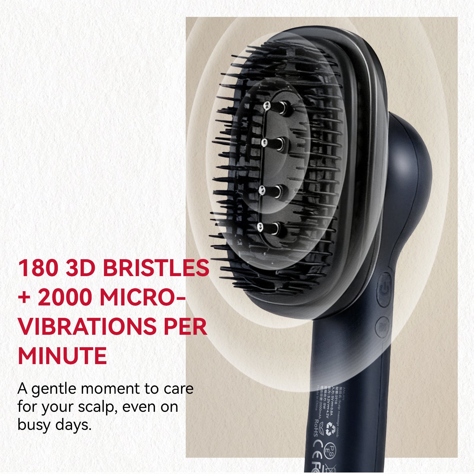 【Full Japanese Docs・Half Price】Scalp Refre Brush S918 LED light therapy vibration