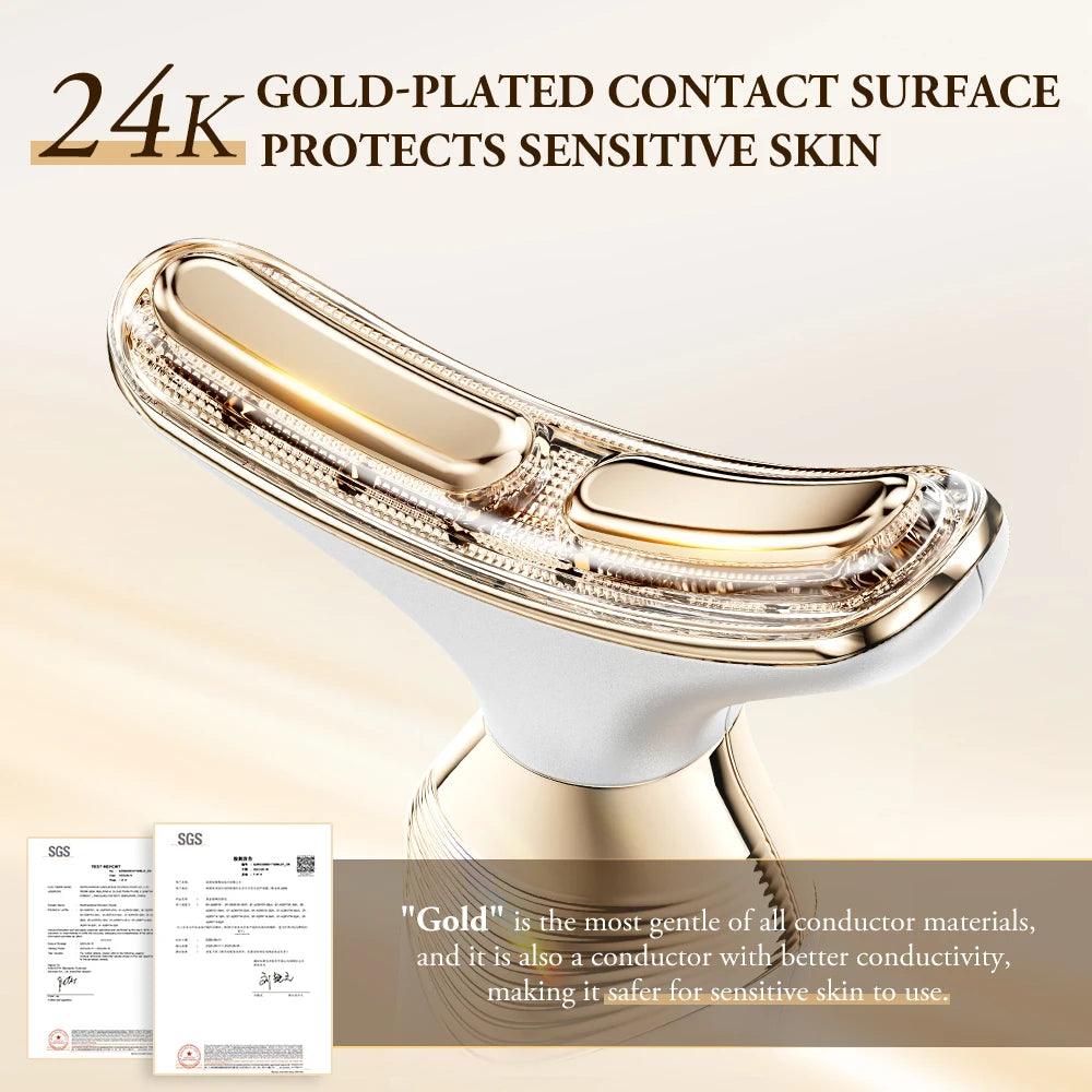 24k gold-plated contact surface protects sensitive skin